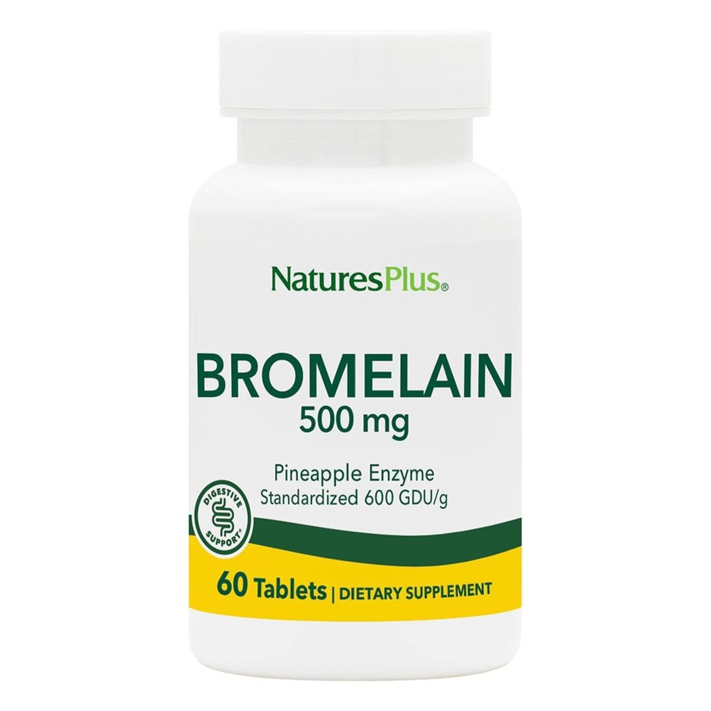 Natury Plus Bromelain - 500 mg - Naturalny suplement proteolityczny - 60 Tabletki wegetariańskie (60 Servings)