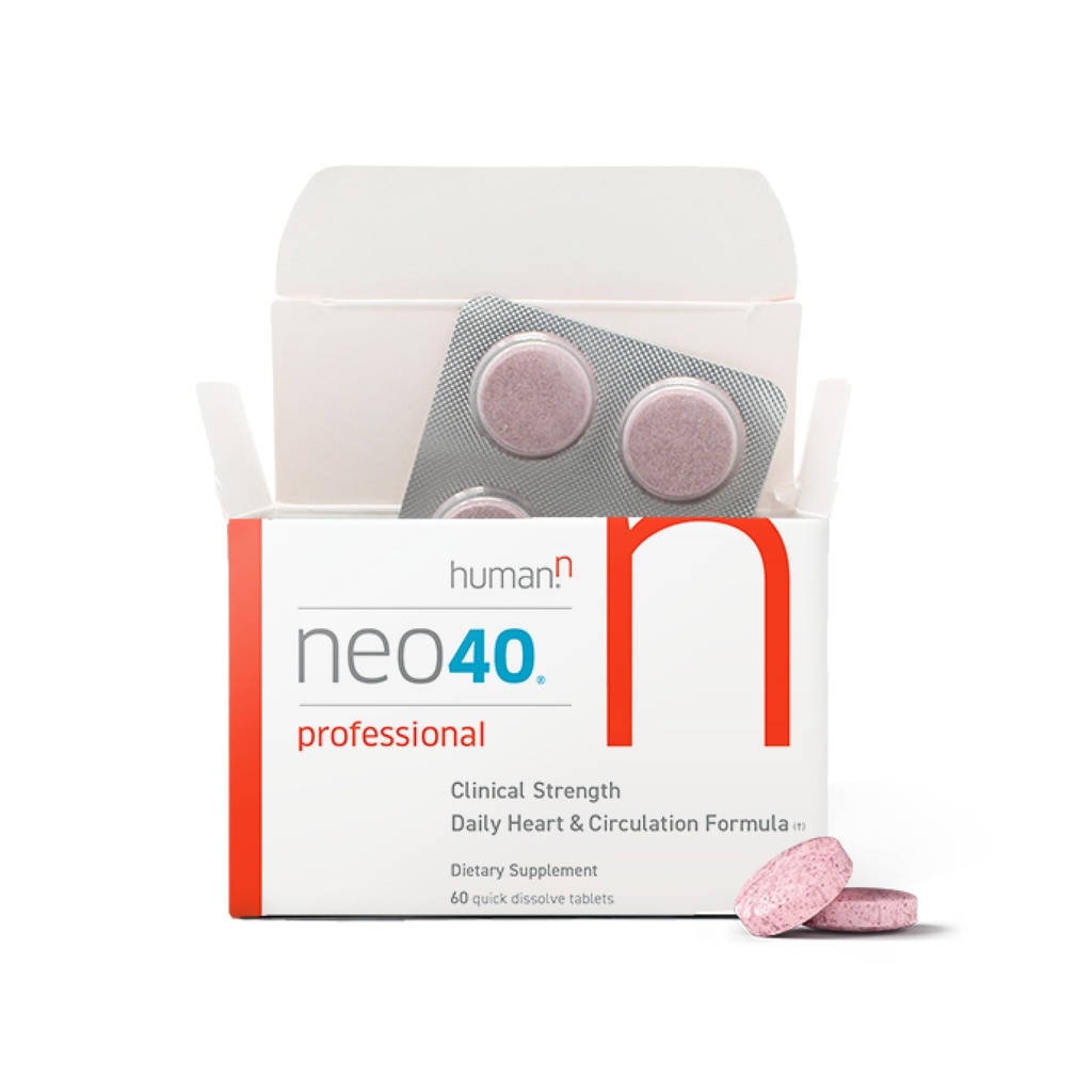 Humanin Neo40 Professional - Daily Heart & Circulation Support - Metylfolat, Burakowy proszek korzenny, Jagody Hawthorn, L-citrullina - 60 Rozpuszczalnych tabletek