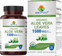 Brieofood Organic Aloe Vera 1500mg, 45 Służenia, Wegetarianin, Gluten Free, 90 Tabletki wegetariańskie