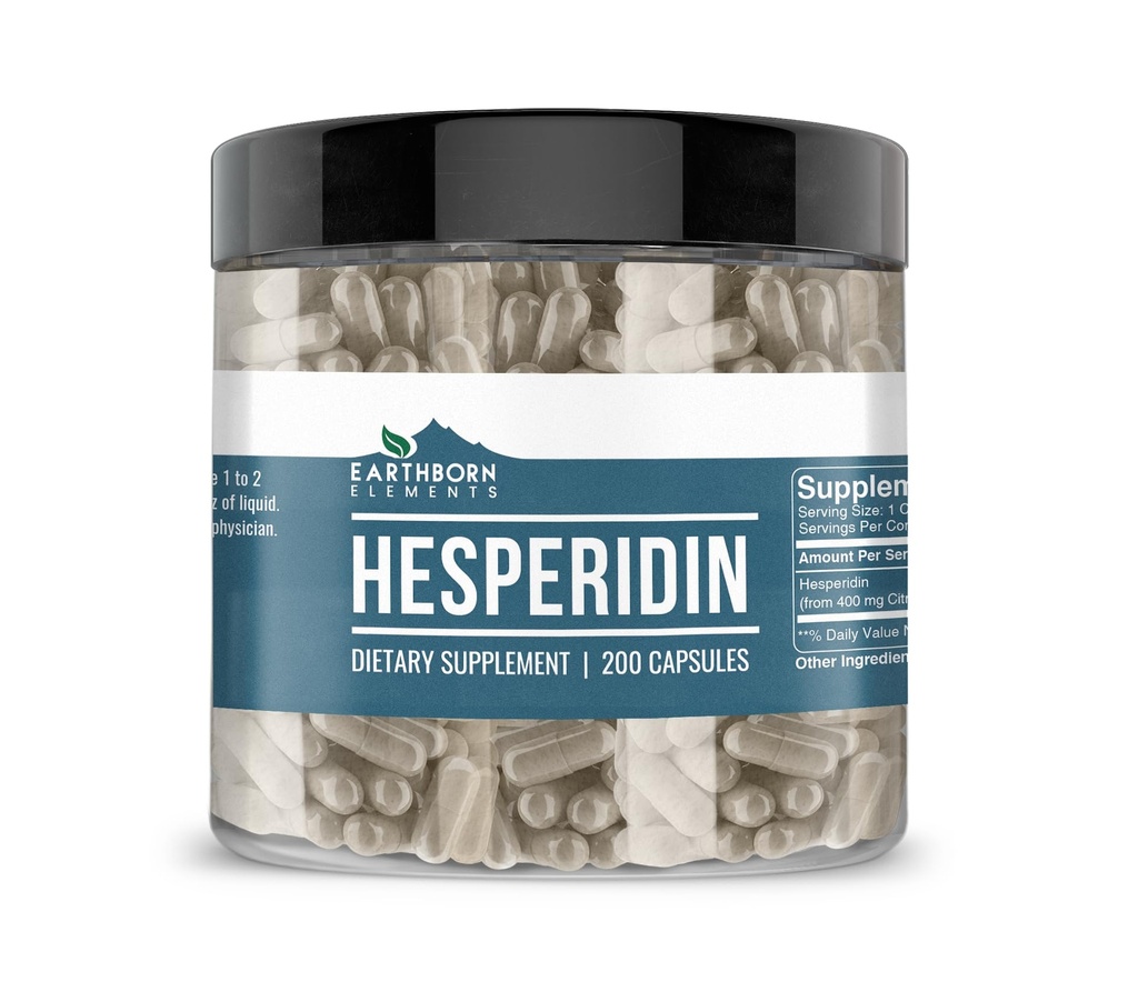 Earthborn Elements Hesperidin 200 Kapsułki, Czyste i Nierozcieńczone, Brak dodatków