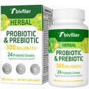 Probiotyki dla kobiet Men- 300 Miliard CFU, 24 Szczepy Probiotyczne + 15 Zioła Organiczne Prebiotyki Mieszanka, Pre i Probiotyki, dla zdrowia trawiennego, Immune & Gut, Biegunka, Bloating, Wegan, 2 Dostawa Miesiąc