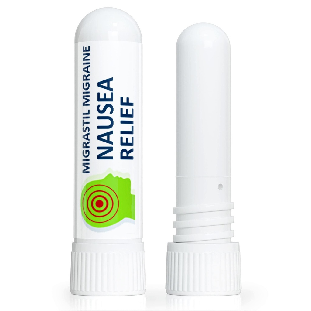 Basic Vigor Migrastil Nudności Inhaler (2- Pack) - Pocket Size Aromatherapy Stick for Quesness - Wszystkie naturalne, szybko działająca pomoc