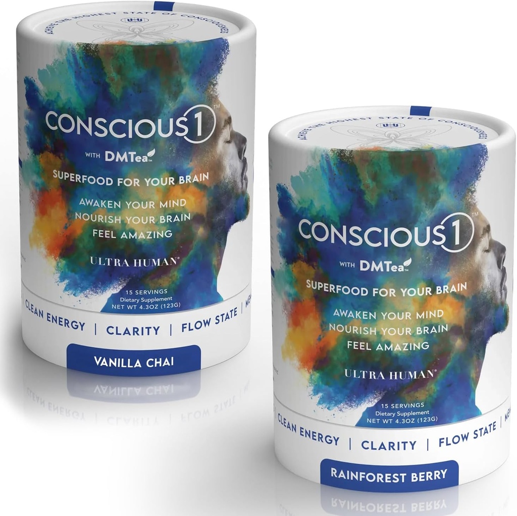 Ultra Human CONSCIOUS1 - Focus Boosting Superfood Mieszanka Vanilla Chai & Rainforest Berry Variety Pack
