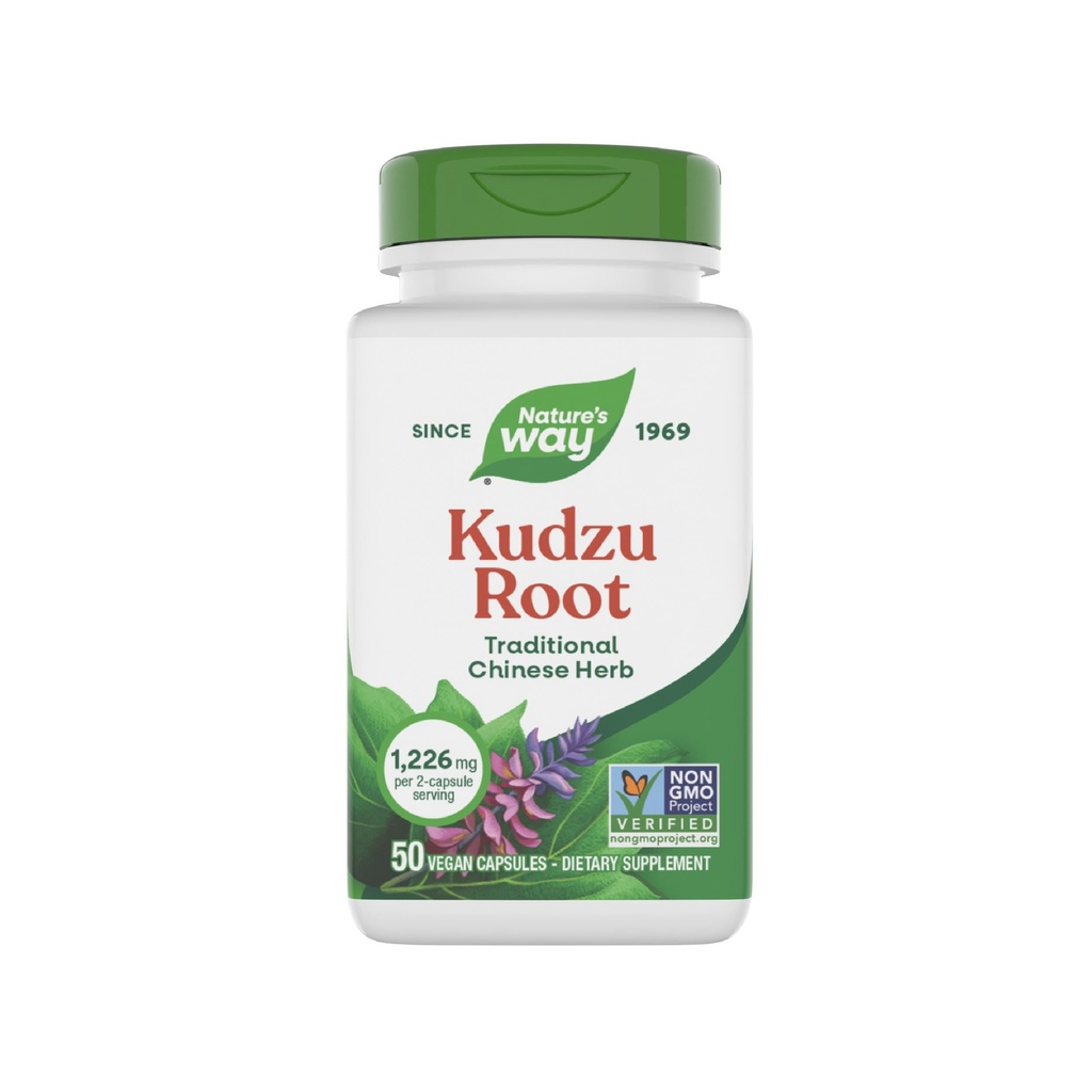 Nature 's Way Kudzu Root, 1,226 mg na 2- Capsule Serving, Non-GMO Project Verified, 50 Kapsułki wegańskie (Opakowania maja Vary)