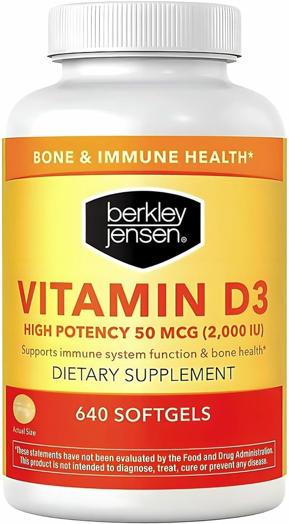 (50 µg) (640 Softgels), suplement diety dla zębów, mięśni, funkcji immunologicznych i zdrowia kości, dla mężczyzn i kobiet, Made in USA, 640 Day Supply