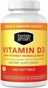 (50 µg) (640 Softgels), suplement diety dla zębów, mięśni, funkcji immunologicznych i zdrowia kości, dla mężczyzn i kobiet, Made in USA, 640 Day Supply