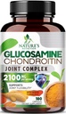 Glukozamina Chondroitin MSM 2100mg Complex - Joint Supplement for Joint Mobility & Comfort For Men and Women with Turmeric & Boswellia, Triple Force Glukozamina Supplements - 180 kapsułki
