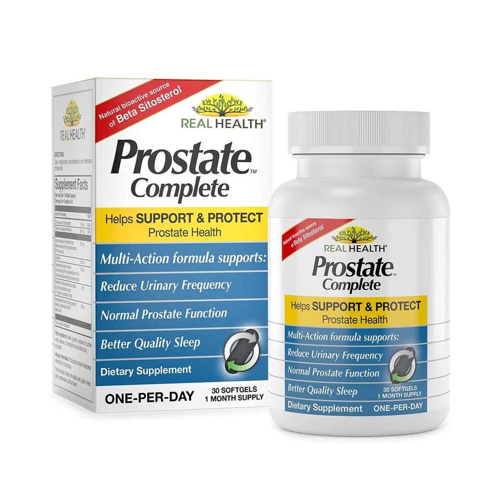 Real Health The Prostate Formula - Prostate Health Supplements for Men, Saw Palmetto Formula for Healthy Bladder and Urinary Support, with Lycopene, Resveratrol, & Selenium - 30 Count