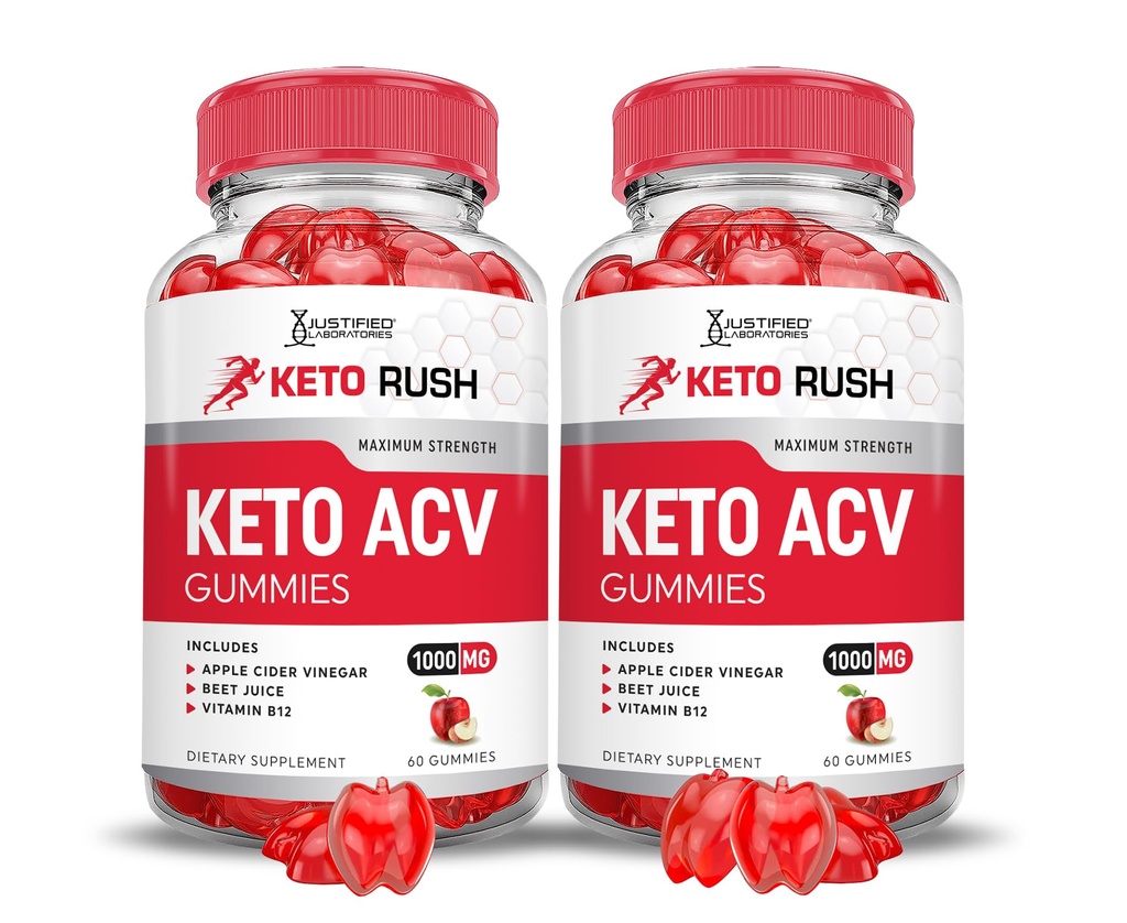 Laboratoria z uzasadnieniem (2 opakowania Keto Rush Keto ACCV Gummies Advanced Formula 1000MG Proszek B12 Vegan Non GMO 120 Gummys