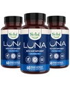 Nested Naturals Luna Melatonin Free, Non- Habit Forming Herbal Sleep Supplement w / rumianek, Valerian, L- Theanine, 180 Kapsułki wegańskie (60 kapsułek na butelkę)
