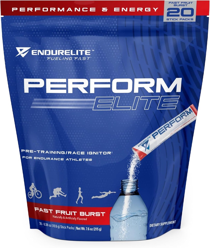 EndurElite Wykonaj Elite- Wstępny trening w proszku Suplement - Wstępne ćwiczenia dla sportowców Endurance - 20 Podawanie Bag- Szybkie owoce Burst