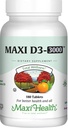 Maxi Health Witamina D3 3000 j.m. 75 µg Witamina D Suplement do Zdrowych Kości, Zęby, Wsparcie immunologiczne - VIT D3 Suplement Łatwy do Połknięcia Non-GMO, Suplement dla Mężczyzn i Kobiet - Kosher (180 tabletek)
