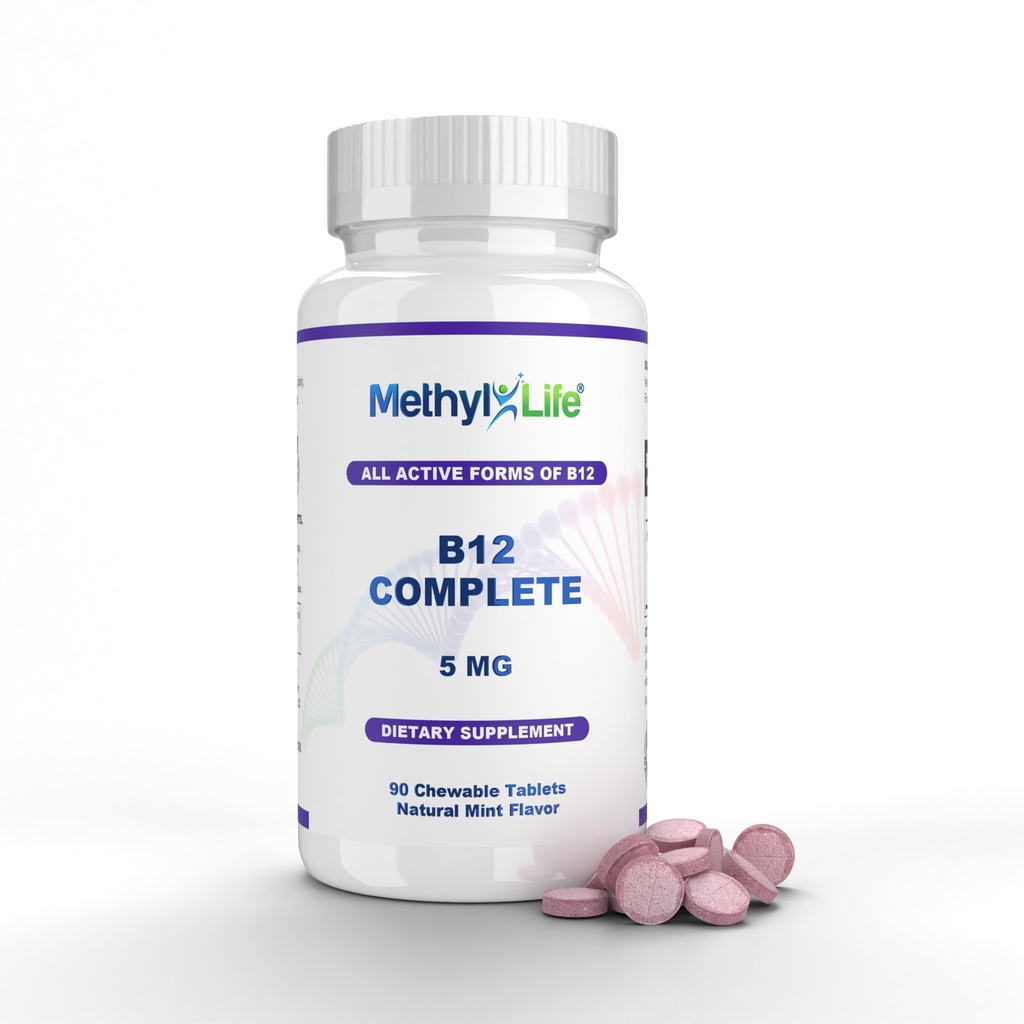 Metyl- Life B12 Pełna profesjonalna siła Aktywne B12 3 Miesiące Zasilanie. Chewables. 2,5 mg Metylkobalaminy Metylu, 1,25 mg Hydroksokobalaminy (Hydroxy) i 1,25 mg Adenozylkobalaminy