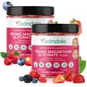 Adndale 180 CT Magnezu Gummies 400 mg / Serv, z Ashwagandha, Magnezu Malate & Taurate, Sugar Free Chews dla dorosłych i dzieci.