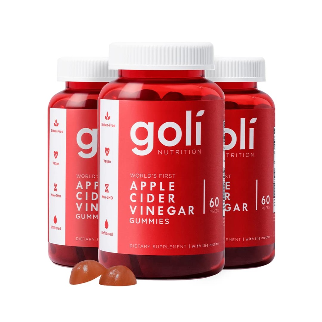 Goli Jabłko Cydr Gummy Vitamin - 180 Hrabia - Witaminy B9 & B12, Żelatyna - Wolna, Gluten- Free, Wegan & Non-GMO