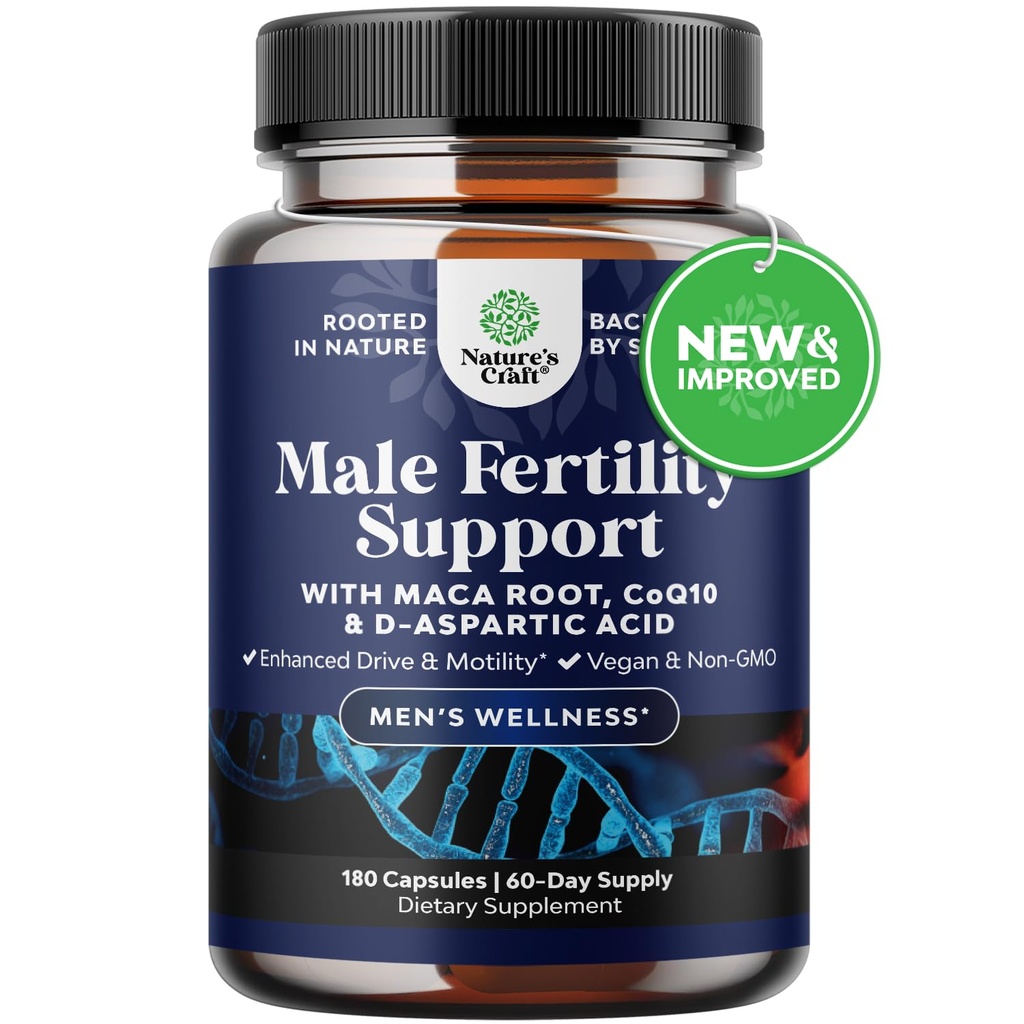 Pre Concepte Mężczyzna Reproduction Supplement - Reproductive Cells Health with CoQ10, Maca Root, Metyl Folate & D- Aspartic Acid - Mens Concepte Cells Count Support - Wsparcie dla niego, 180 Count