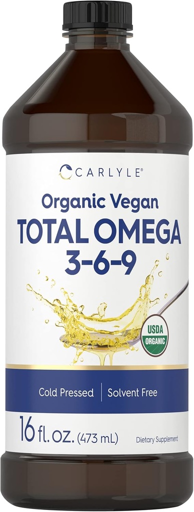 Carlyle Omega 3 6 9 XI124; 16 fl oz XI124; Cold Pressed XI124; Certified Organic, Vegan Supplement XI124; Vegetarian, Non-GMO, Gluten Free i Solvent Free