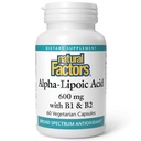 Naturalne czynniki Kwas alfa- lipowy + B 600 mg, 60 kapsułek