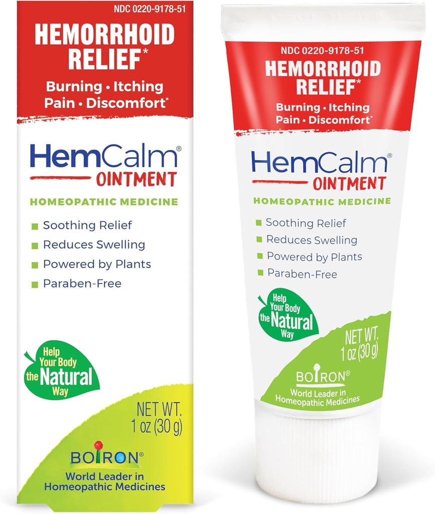 Boiron HemCalm Maść na hemoroidy Relief of Pain, Swędzenie, Obrzęk lub dyskomfort - 1 oz