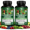 Potent Garden 2-Pack Organic Superfood Zielone, Owoce i suplement wegetariański bogaty w witaminy i przeciwutleniacze z Alfalfa, Buraki Root & Tart Cherry do Boost Energy, Immunitet & Gut Health, 120 Ct