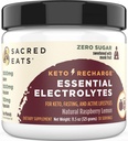 Keto Electrolyte proszek i suplement nawilżający 124; 1000mg potasu i sodu, 150mg magnezu i 124; bez cukru i Stevii, słodzony tylko z owoców mnicha 124; Natural Malina Lemon (30 Servings)