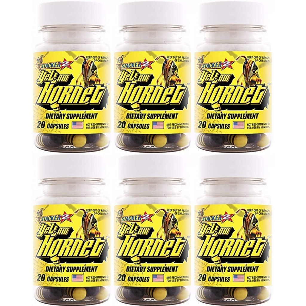 Żółty Hornet Ziołowy suplement diety 20ct (Lot 6 X) = 120 Kapsułki