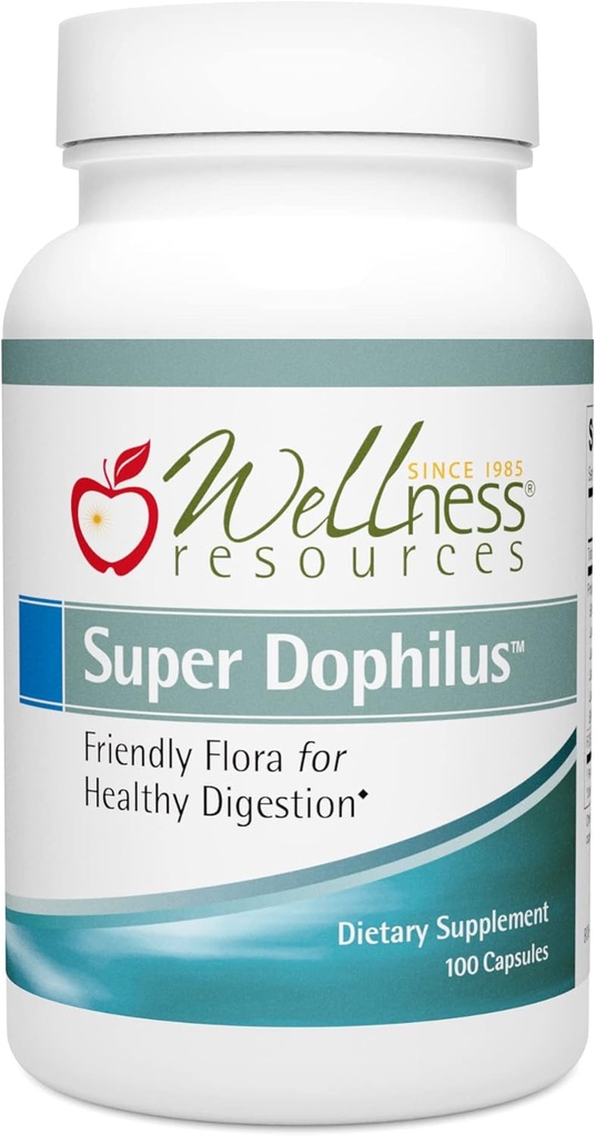 Super Daphilus High Potency Probiotics + Prebiotyczne FOS - 6.8 Miliard CFU, 6 Hardy Strains, Acid- Resistant Kapsułki - 100 Kapsułki - Digestive & Gut Health Support - Soy & Dairy-Free