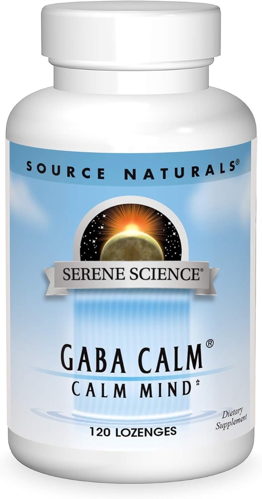 Źródło Naturals Serene Science, GABA Spokojne Szybkie rozpuszczanie Peppermint Flavor - 120 Lozenges