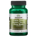Swanson Grape Seed Green Tea & Pine Bark Complex Health Antioksydant Support Polyphenols OPCS Herbal Supplement 60 Kapsułki (Czapki)