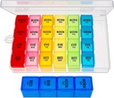 Cotygodniowy Pill Organizer 4 razy dziennie, Medicine Organizer Box, Travel Daily Pill Box Organizator 7 dni, Pill Case, Pill Container Holder for Hold Vitamin / Fish Oils.