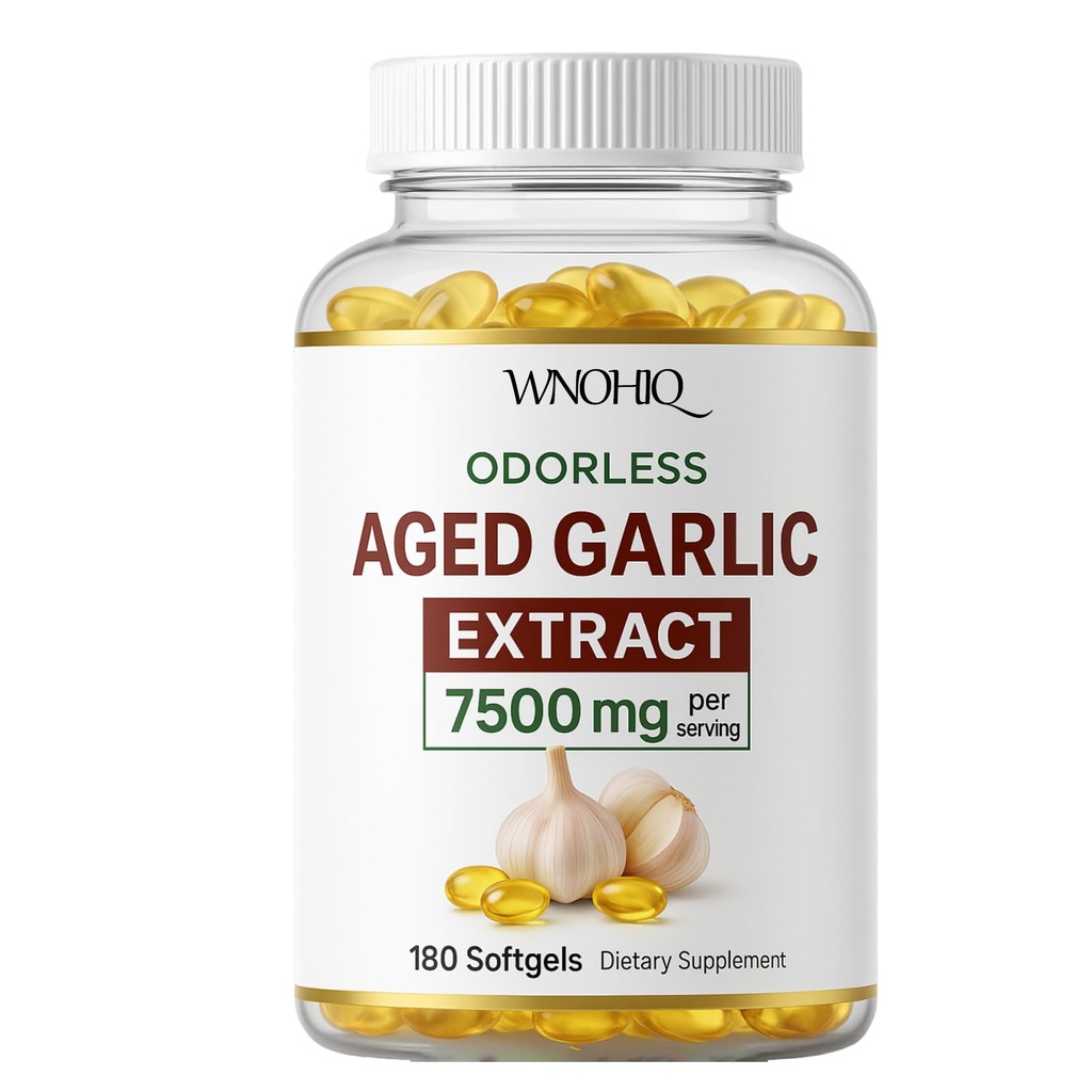 Aged Garlic Extract | Odorless Garlic Supplements 180 Softgels | Odorless Aged Garlic Capseles for Supports Immune Health | Organic, Non-GMO, Gluten-Free (1)