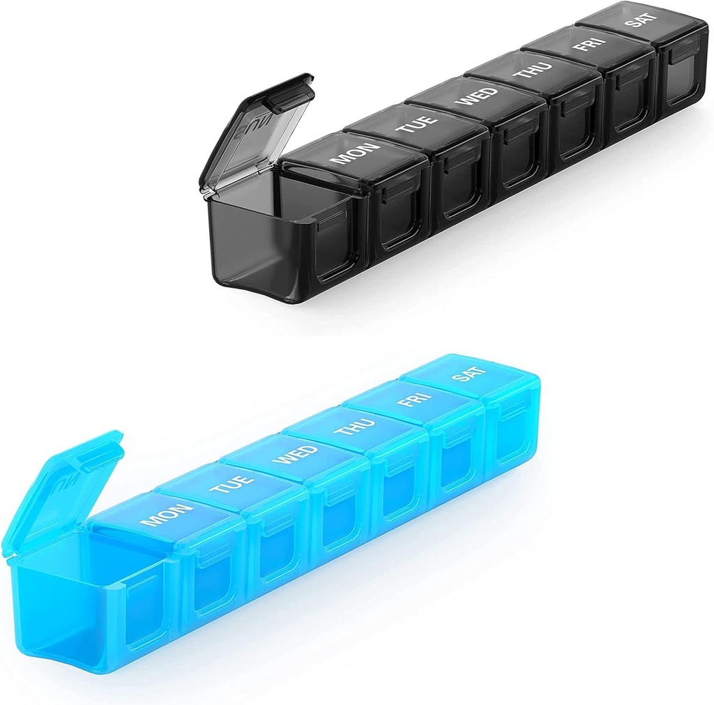 2 Pack Extra Big Pill Organizer, Sukuos Cotygodniowe Pill Box, Pill Case, Medicine Organizer for Vitamin, Oleje rybne lub suplementy