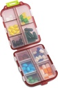 10 Cometude Pill Organizer Case, Codzienne leczenie podróży Pill Box Reminder, Małe Rozmiar Cotygodniowy Viatamin Dispenser Pojemnik do leków, Suplement, Olej z wątroby Dorsza, Kapsułki, Wapnia Tablet