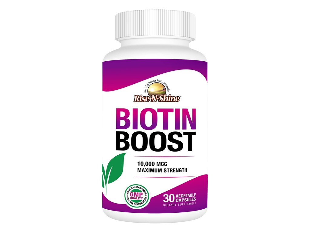 Rise- N- Shine Biotin Boost 10 000 µg Biotin 10000 µg do wspomagania włosów, skóry, paznokci i rzęs 30