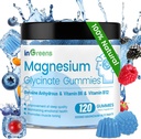 120 Hrabia Glucynian magnezu Gummies 700mg, Gummies magnezu do żucia dla dorosłych i dzieci, Wysoka Absorpcja, Sen, Relaks i Focus Support, Non-GMO, Gluten- Free, Mieszany Flavor Berry, 60 Day Supply