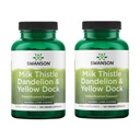 Swanson Milk Thistle, Dandelion & Yellow Dock - Herbal Liver Supplement Supplement - Natural Supplement Helping to Content Overall Health & Wellbeing - (120 kapsułek) (2 opakowania)