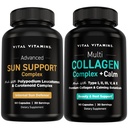 Vital Vitamins Sun Support Capsules + Multi Collagen Complex Plus Calm