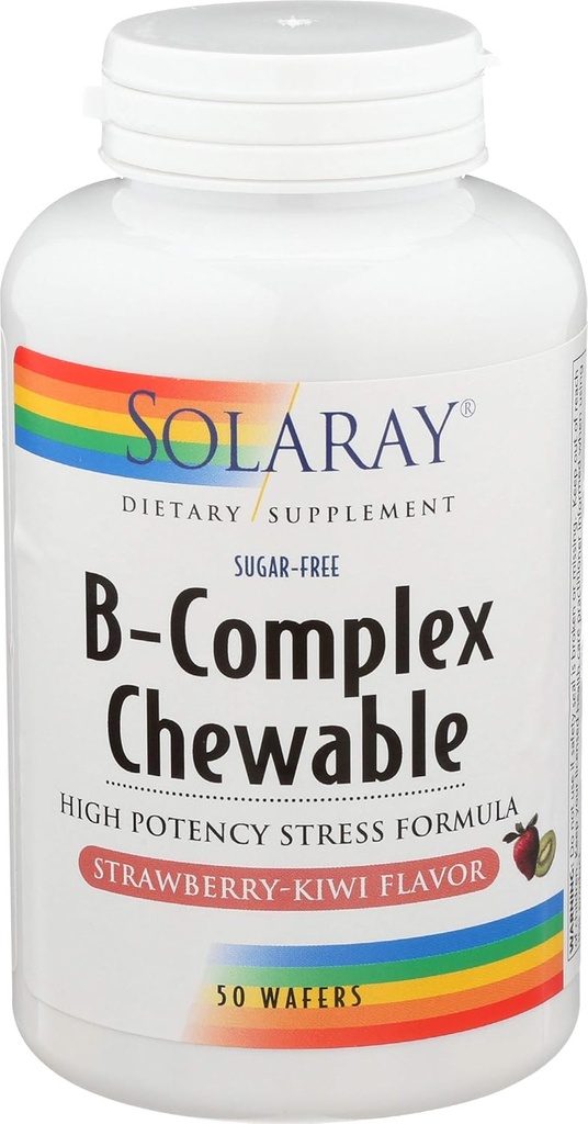 Solaray, High Potency B- Complex Chewable, Natural Strawberry Flavor, 50 Chewables