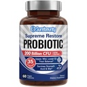 Probiotyk dla mężczyzn i kobiet, 200 Miliard CFU 35 Szczepy, Prebiotyki + Enzymy trawienne, Supreme Restore Probiotic Supplement, 60 Kapsułki wegetariańskie