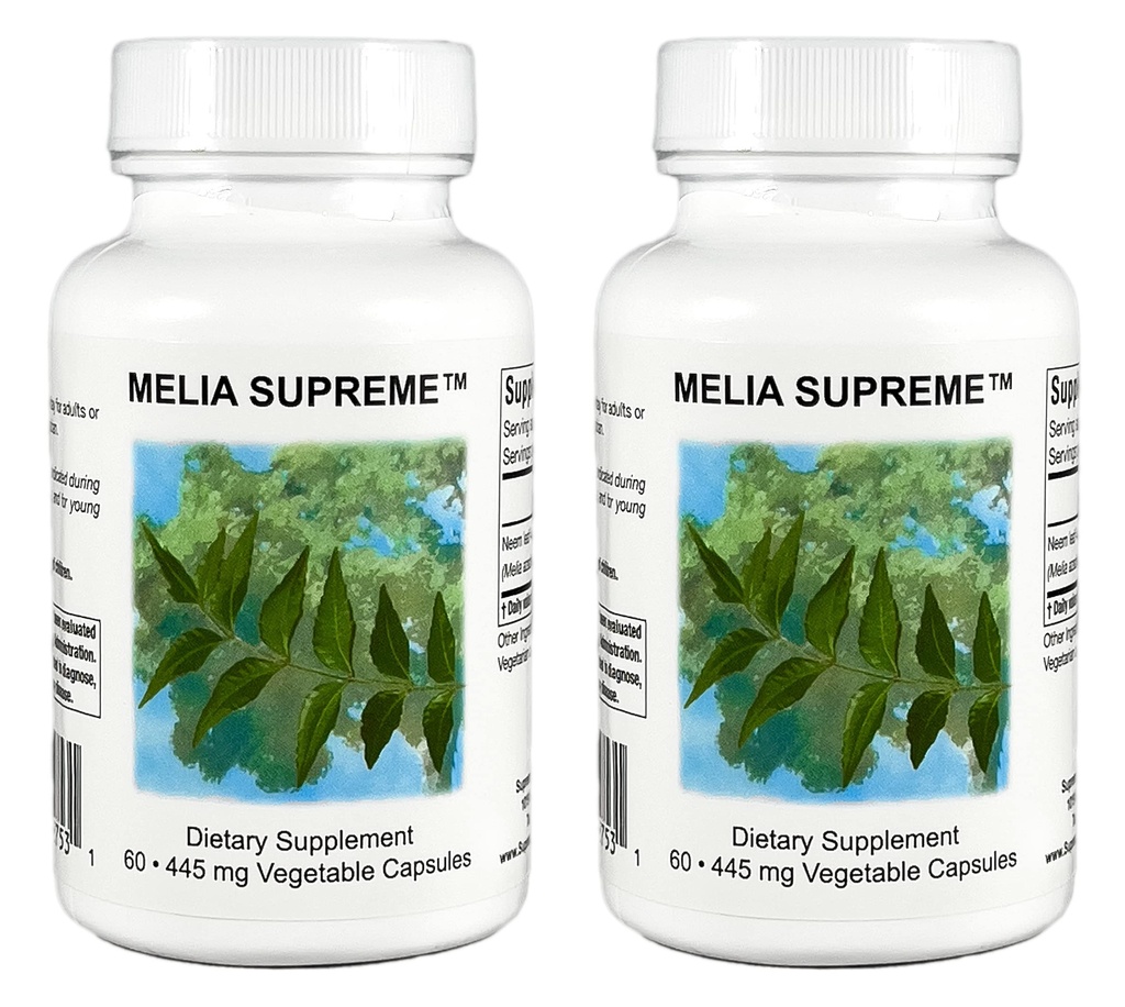 Supreme Nutrition Melia Supreme, 60 Czysty proszek Neem Leaf Kapsułki wegetariańskie (Opakowanie 2)