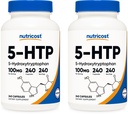 Nutricost 5- HTP 100mg, 240 Kapsułki wegetariańskie (5- Hydroxytryptofan) - Non-GMO & Gluten Free (2 butelki)