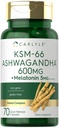 Carlyle KSM- 66 Ashwagandha Kapsułki 600mg 124; 70 Hrabia 124; Melatonina 5 mg 124; Pothent Complex 124; Non-GMO, Gluten Free