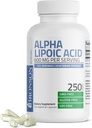 Bronson Alpha Lipoic Acid 600mg Free Radical Scavenger Supports Health - Non-GMO, 250 Kapsułki wegetariańskie (125 Służenie)
