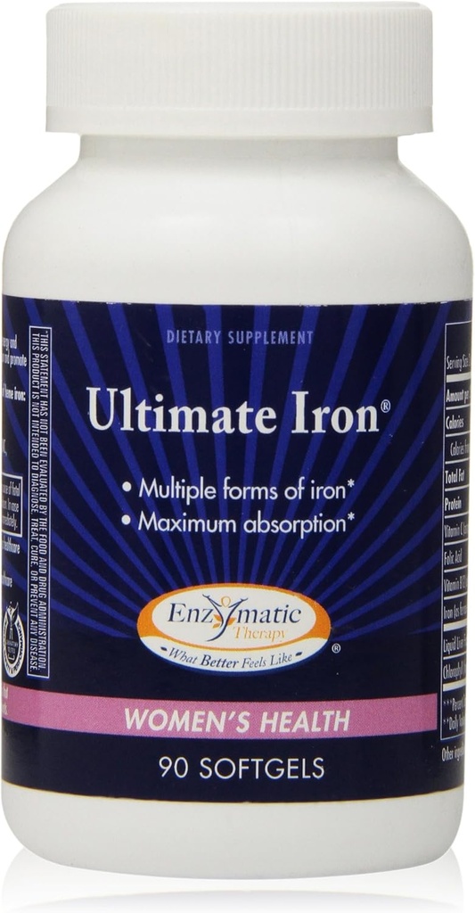 Enzymatyczna terapia Ultimate Iron Softgels, 90 Count