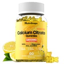 Bezcukrowe Gummeje wapniowe 1200mg z witaminą D3 K2, Magnez, Cynk, MSM dla mężczyzn i kobiet, Kości, Mięśnie, Wsparcie immunologiczne, Ultimate Absorption Calcium Supplement, Wegan, 60 Count