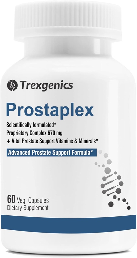 Trexgenics PROSTAPLEX Zaawansowane zdrowie prostaty z beta- sitosterolem, Saw Palmetto Stinging Nettle pygeum Dynia Turmeric Quercetin likopen Selenium Witamina D3 Cynk Boron i K2- 7 (60 Kapsułki Veg)