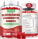 2 Pack Enhanced Glukozamina Gummies Chondroitin z MSM dla dorosłych - Extra- Siła Joint Health & Elastyczność, Antyoksydant i suplement wsparcia immunologicznego, 120 Count