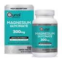 Qunol Magnezu Glicynian 300mg, 100% Glicynian Chelatowany Suplement magnezu, 150ct Tabletki