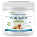 Folate for Dogs do promowania układu sercowo-naczyniowego i zdrowia prenatalnego, Wsparcie syntezy DNA i konserwacji komórek, Kwas foliowy dla psów z cynku, Biotin, Żelazko i Witamina B12, 120 Miękkich Chews