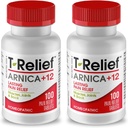 T- Relief Arnica + 12 Natural Relieving Actives for Back Pain Joint Soolness Muscle Aches & Stiffness, Whole Body Fast Assing Relief for Women & Men - 100 Tablets (2 Pack)